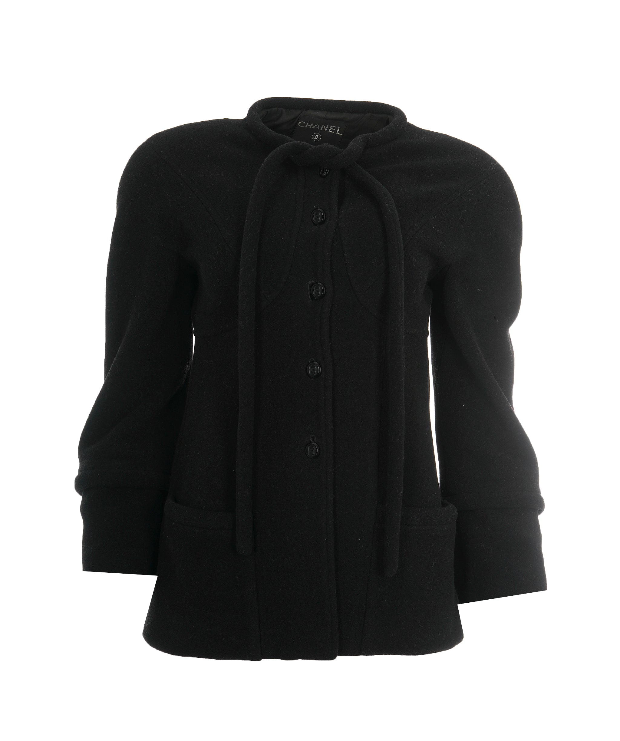 Chanel CC Black Detailed Wool Short Coat ALC1941