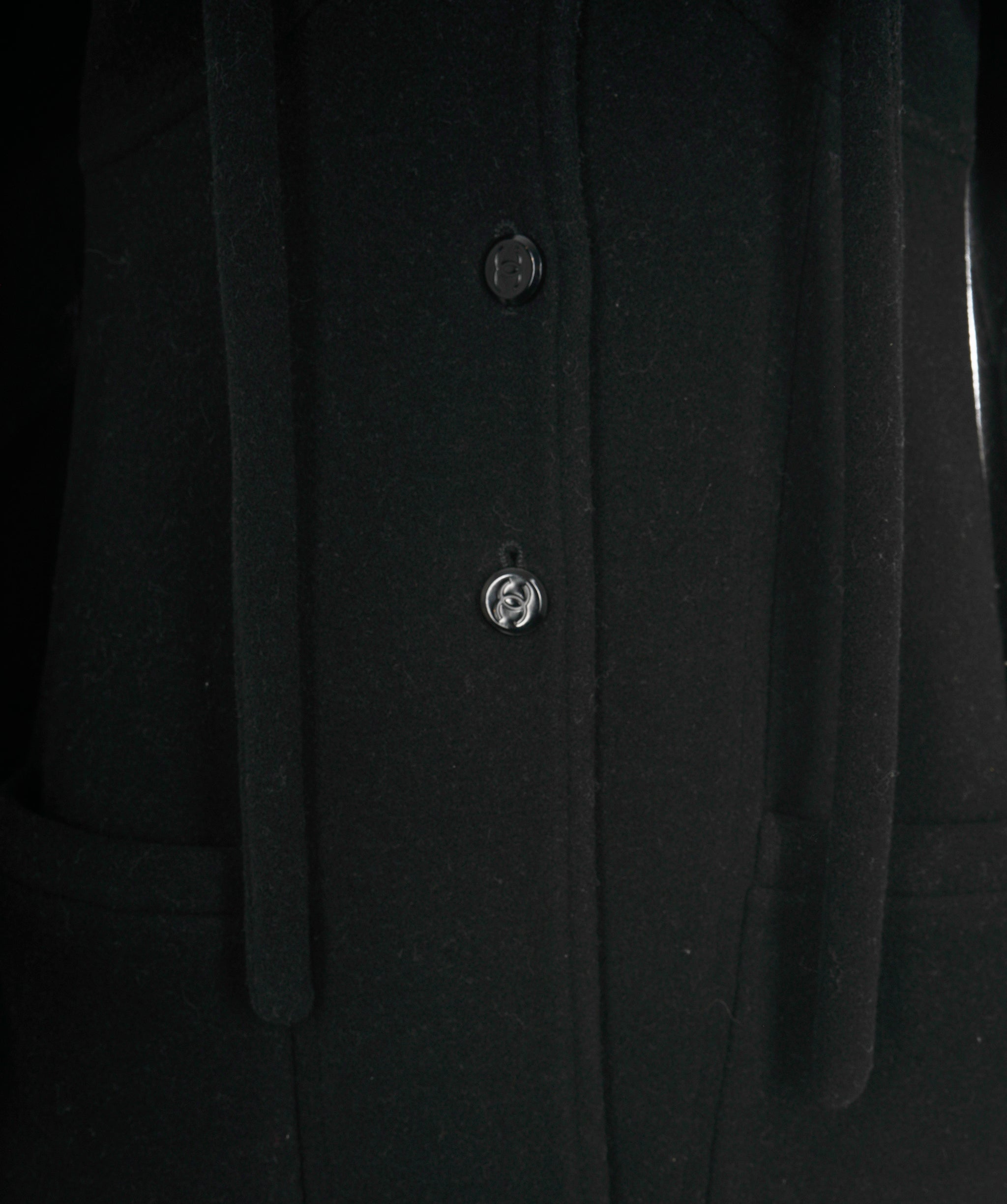 Chanel CC Black Detailed Wool Short Coat ALC1941