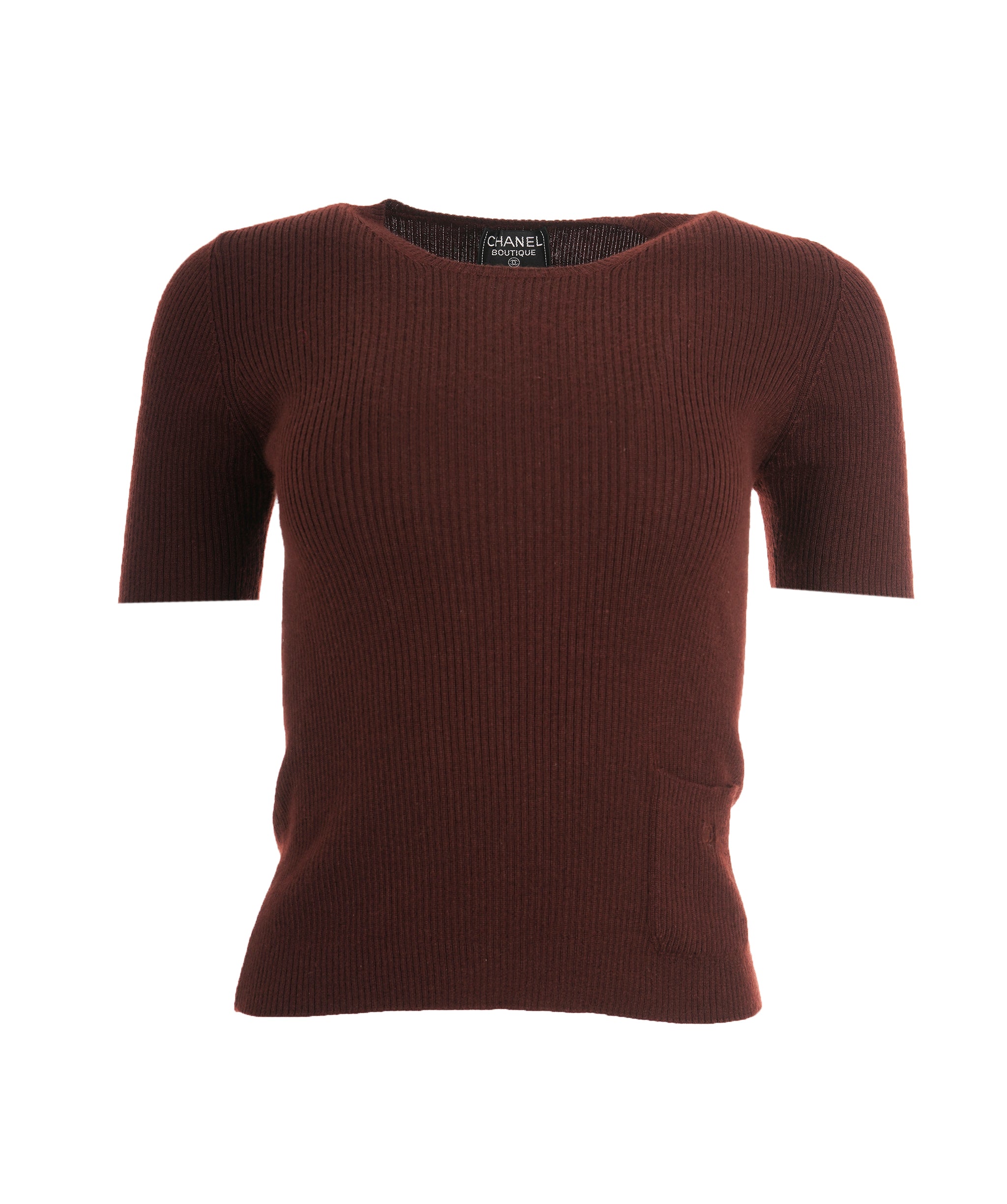 Chanel CC pocket Cashmere Top Brown  DXBS0161