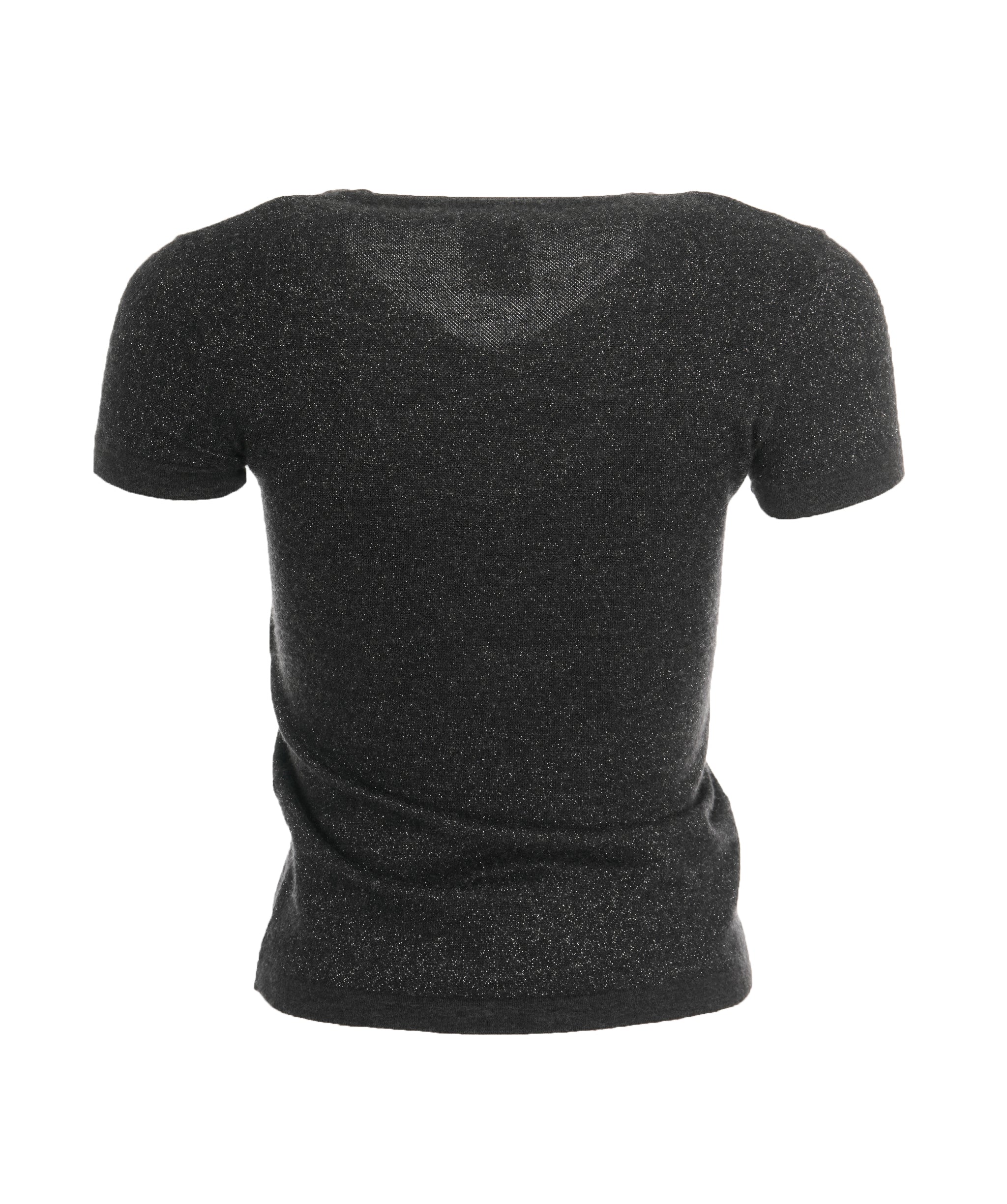 Chanel CC Pocket Cashmere Top Gray V - Neck DXBS0148