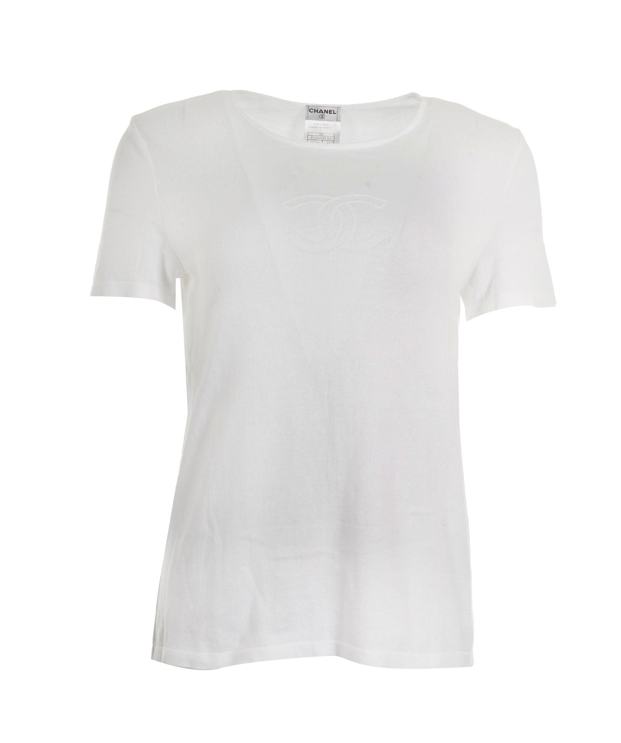 Chanel CC Stitch Knit Top White  DXBS0151