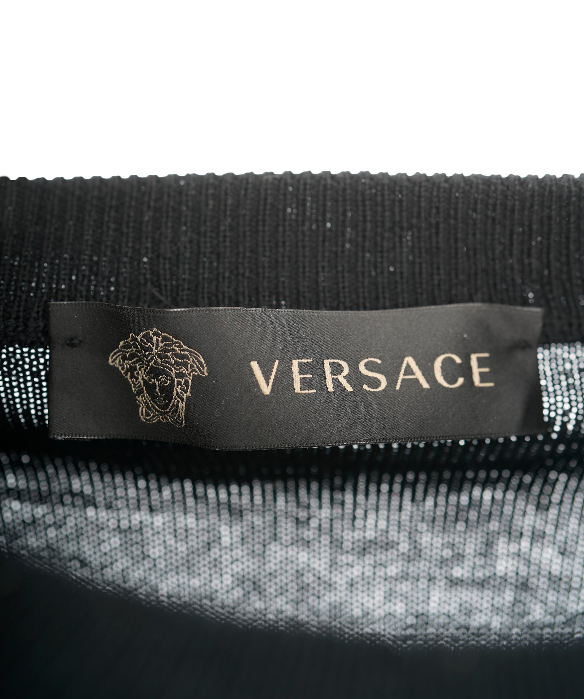 Versace black medusa embellished buttoned jumper ABL0012