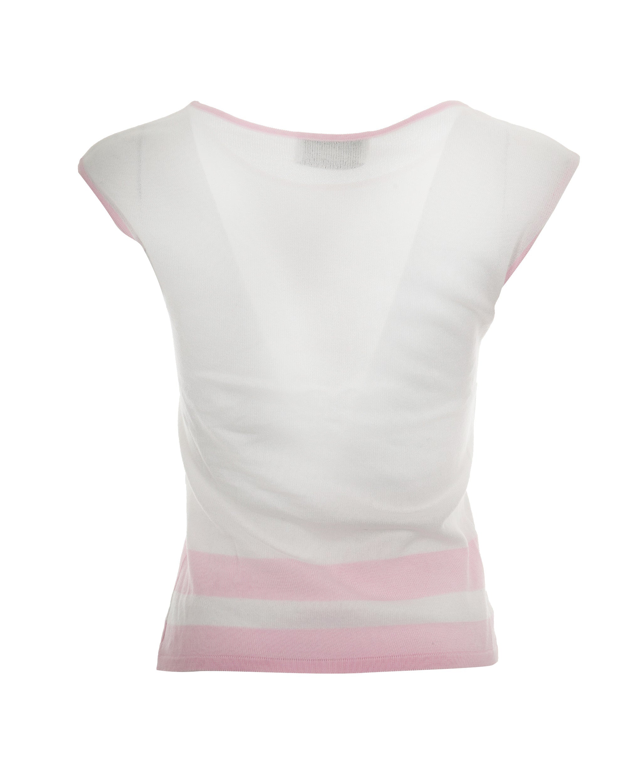 Chanel CC knit Tank Top White Pink DXBS0158