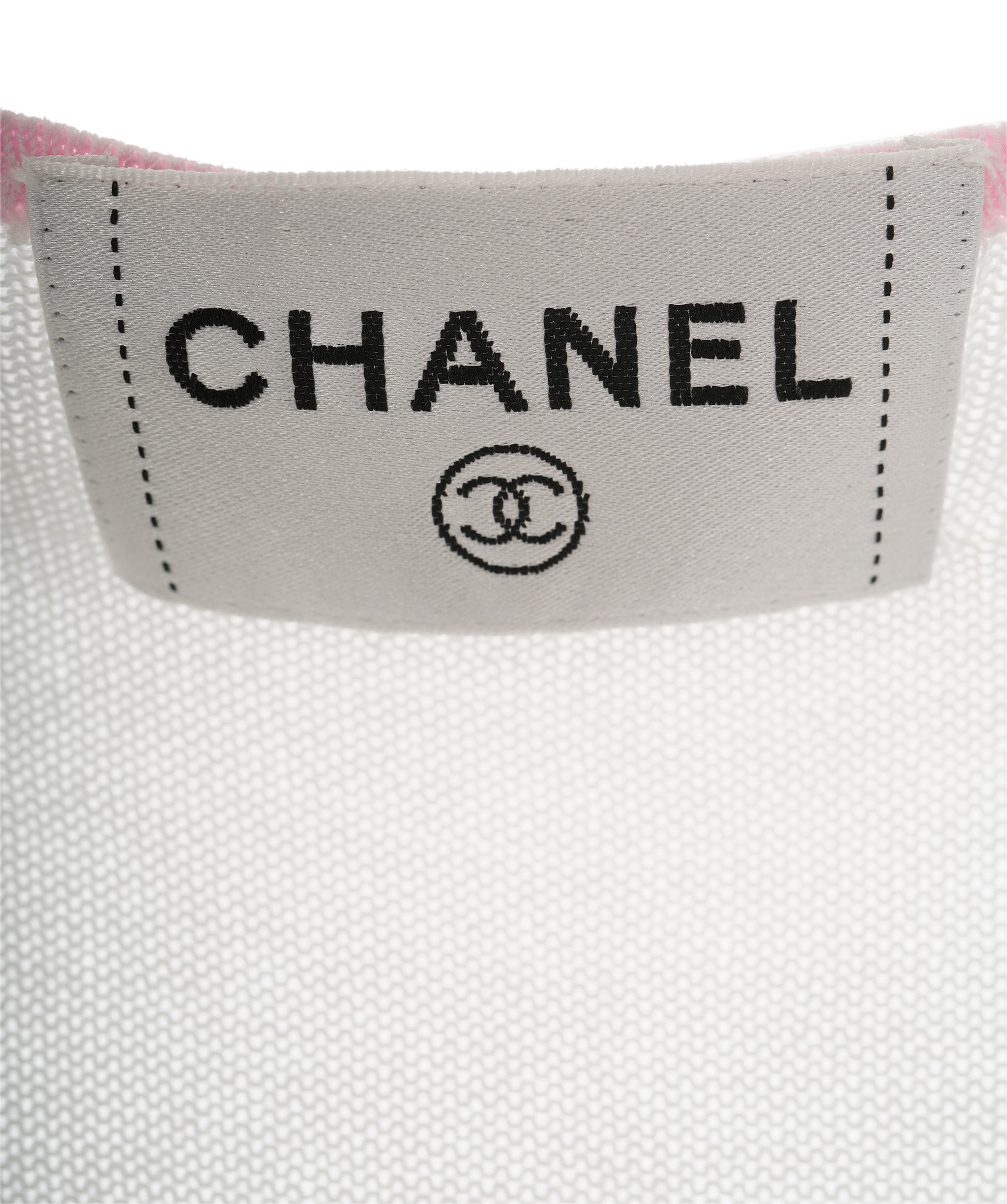 Chanel CC knit Tank Top White Pink DXBS0158