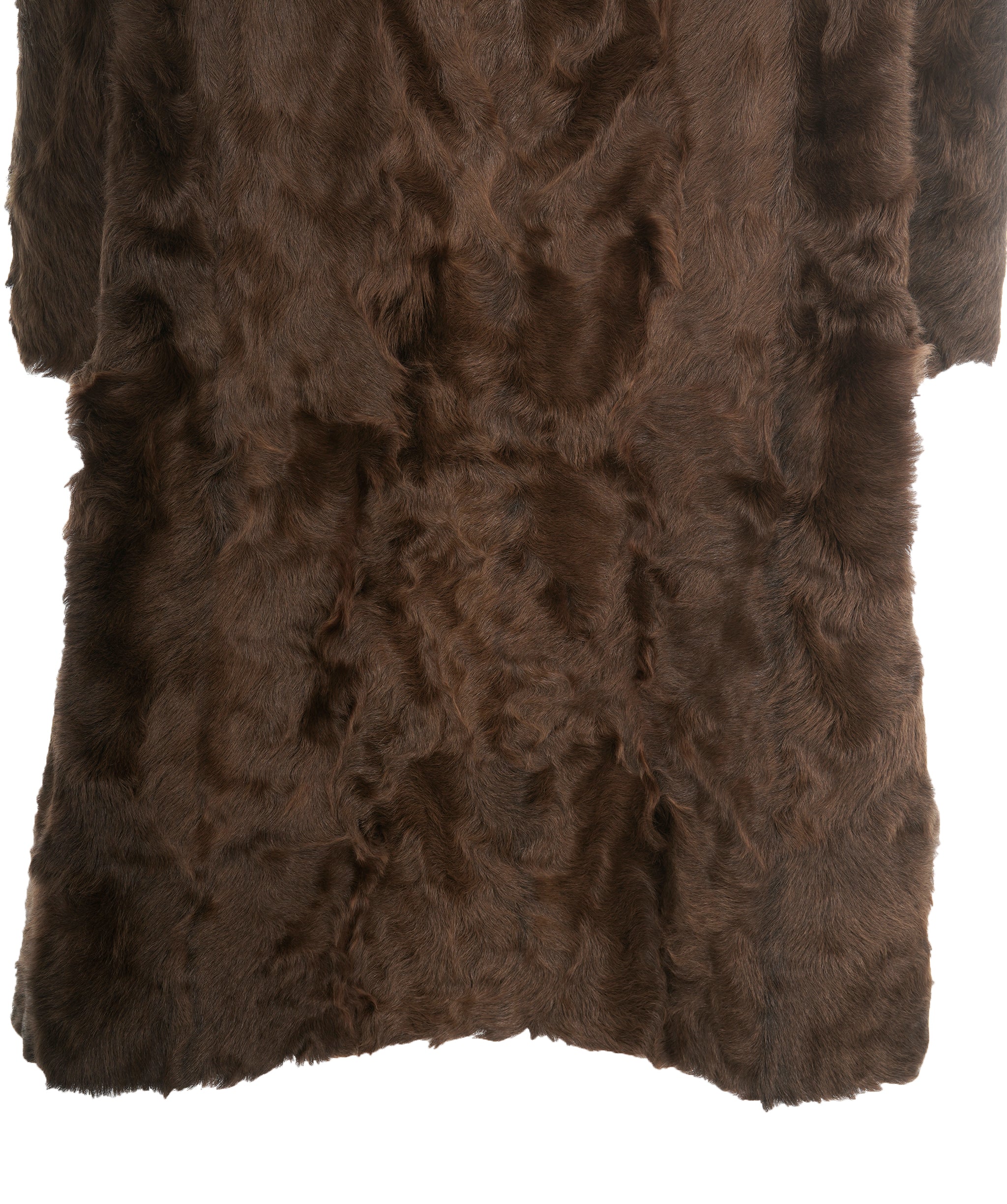 Vintage dark brown long genuine fur coat  ABL0010