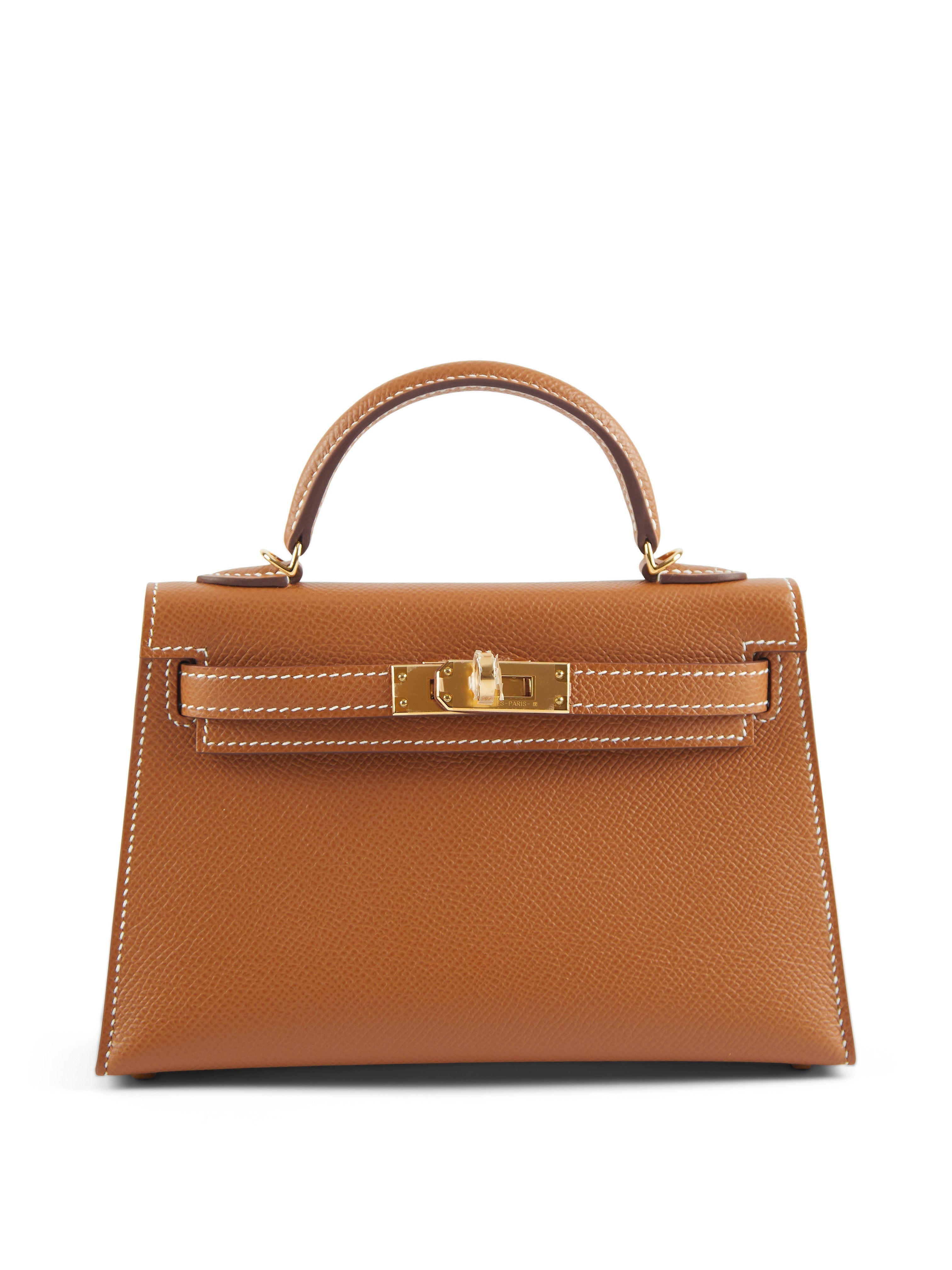 HERMÈS MINI KELLY II 20CM GOLD Epsom Leather with Gold Hardware