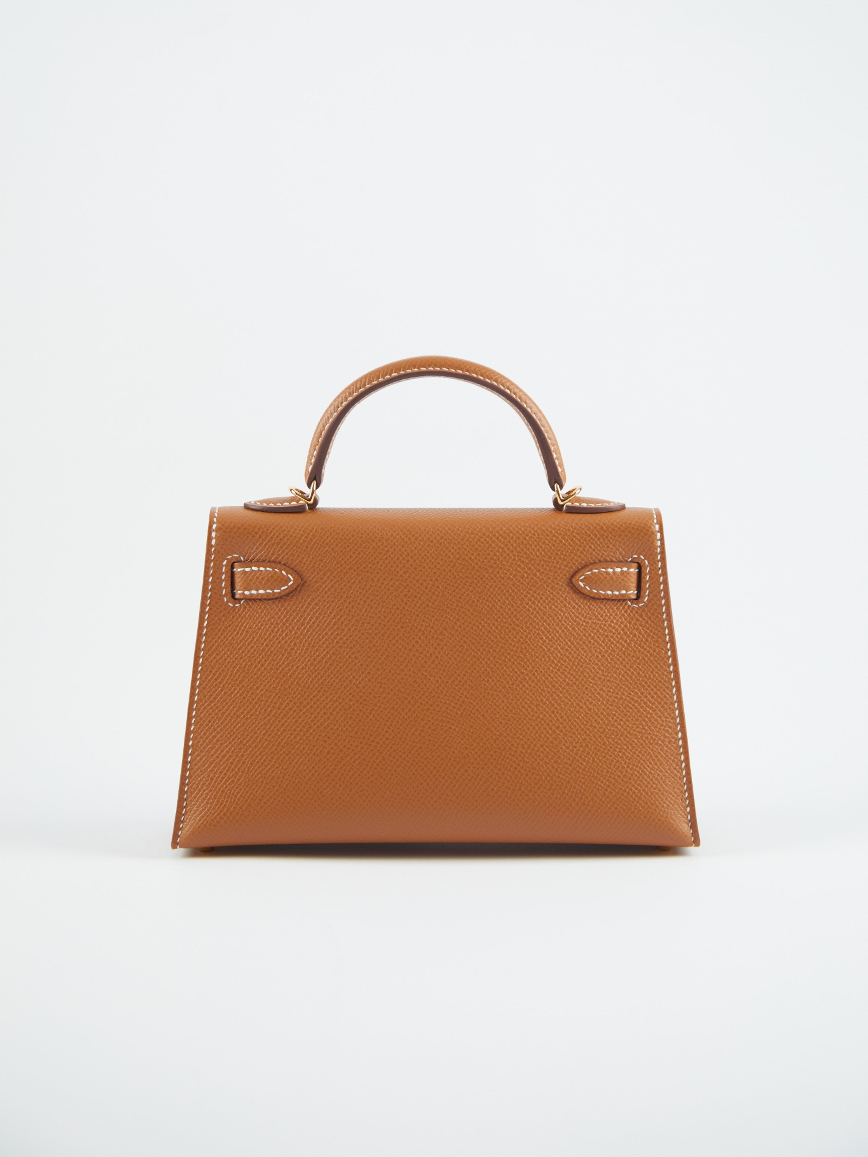 HERMÈS MINI KELLY II 20CM GOLD Epsom Leather with Gold Hardware