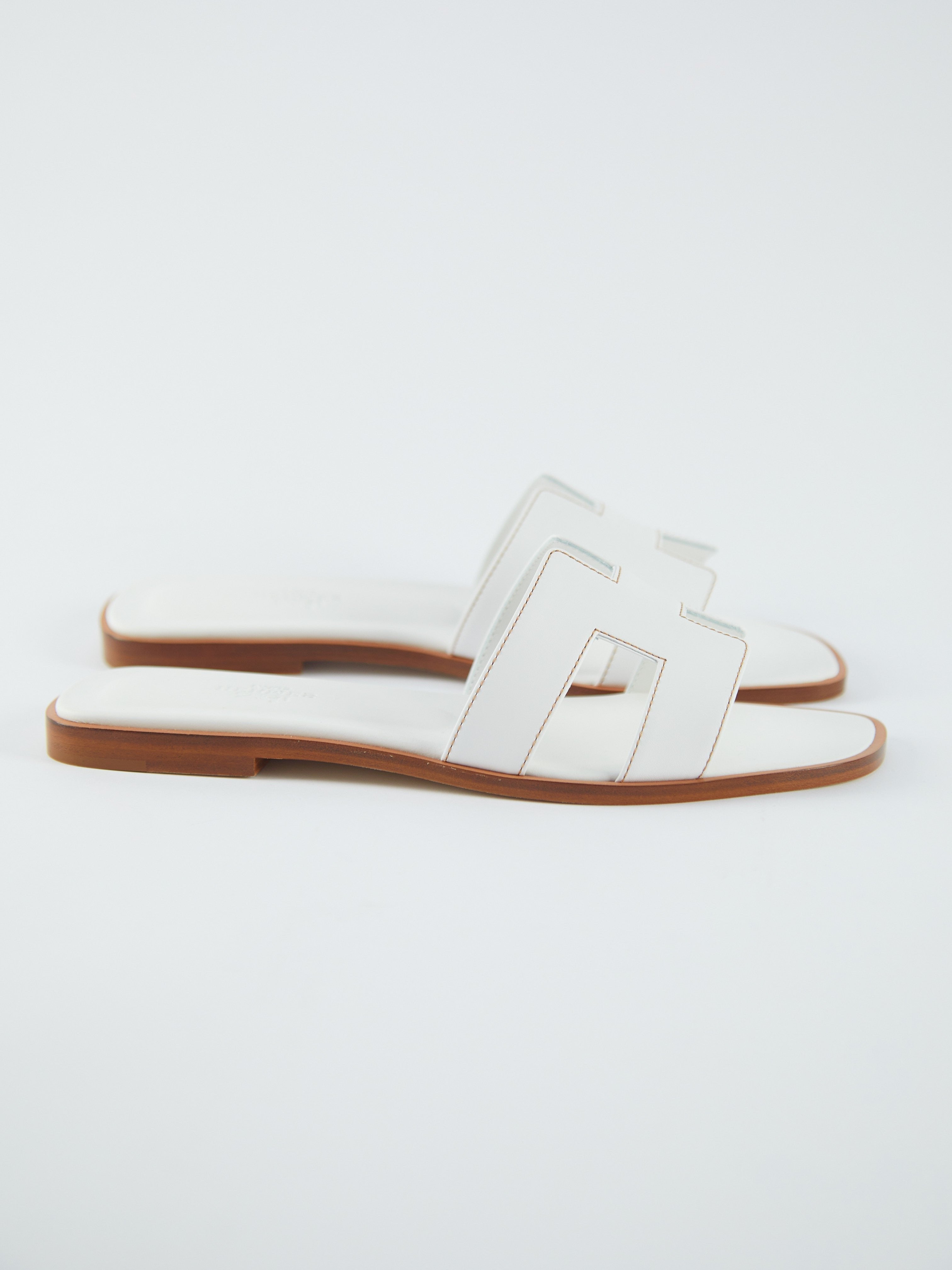 HERMÈS ORAN SANDAL White - Size 38