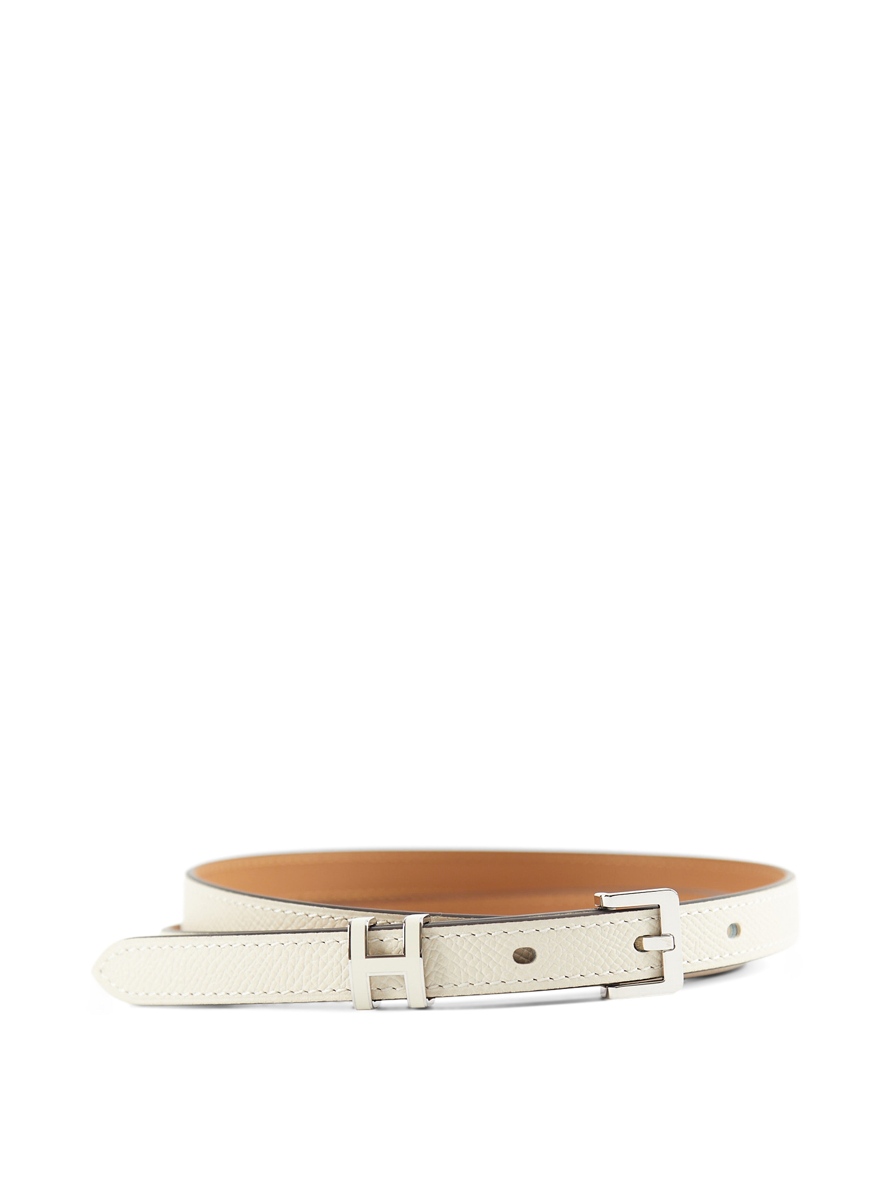 HERMÈS POP H 15 BELT 85 CRAIE Epsom Leather with Palladium Hardware