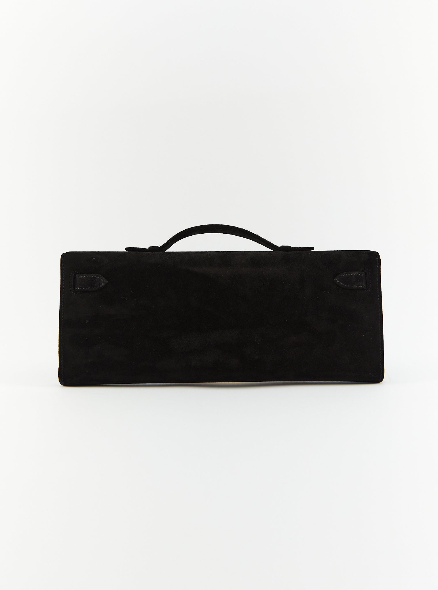 HERMÈS KELLY CUT BLACK Suede Doblis Leather with Gold Hardware