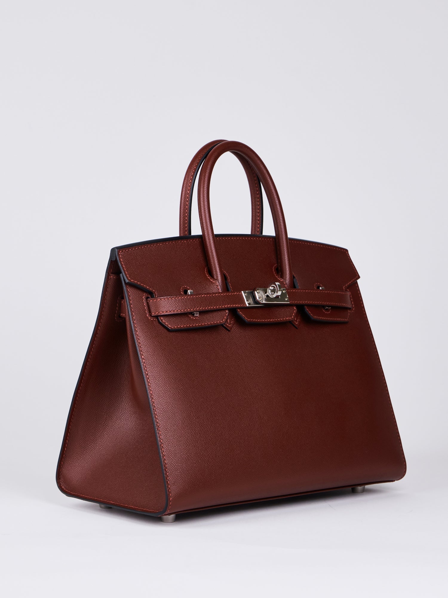 HERMÈS BIRKIN 25CM ROUGE H Madame Leather with Palladium Hardware