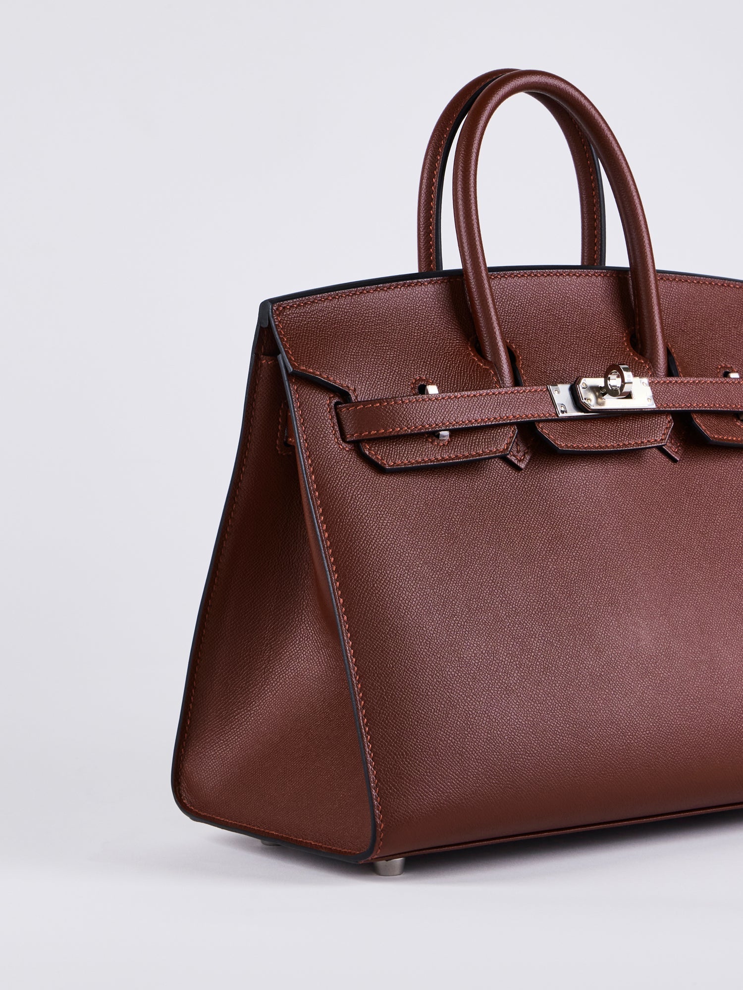 HERMÈS BIRKIN 25CM ROUGE H Madame Leather with Palladium Hardware