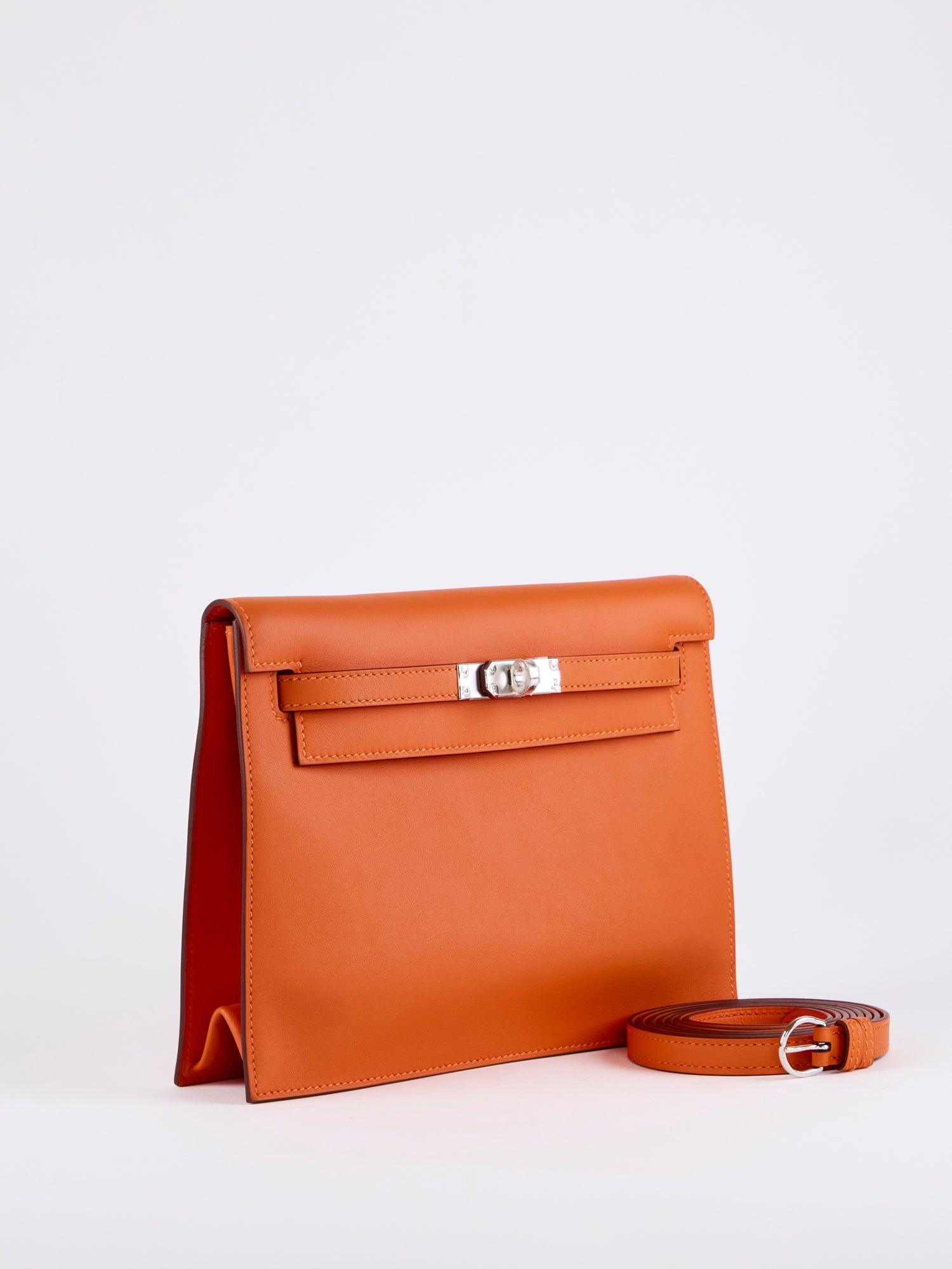 HERMÈS KELLY DANSE ORANGE Swift Leather with Palladium Hardware