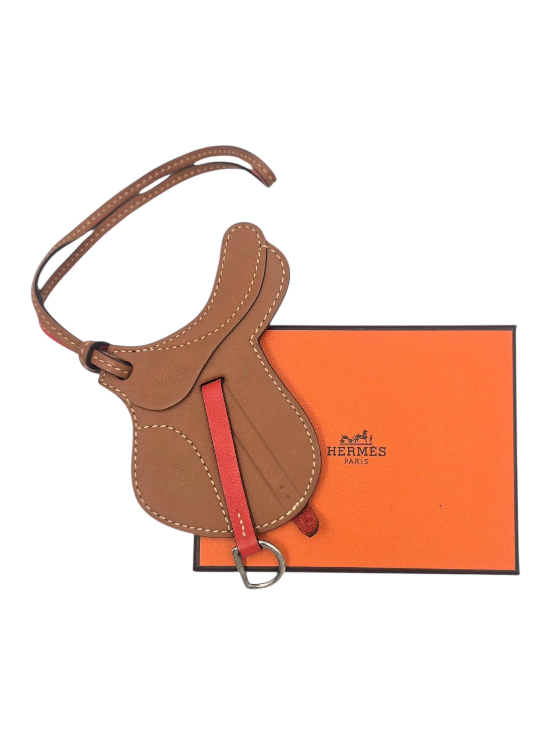 Hermès Paddock Selle Horse Gold/Orange Field Charm in Swift SYC141FR