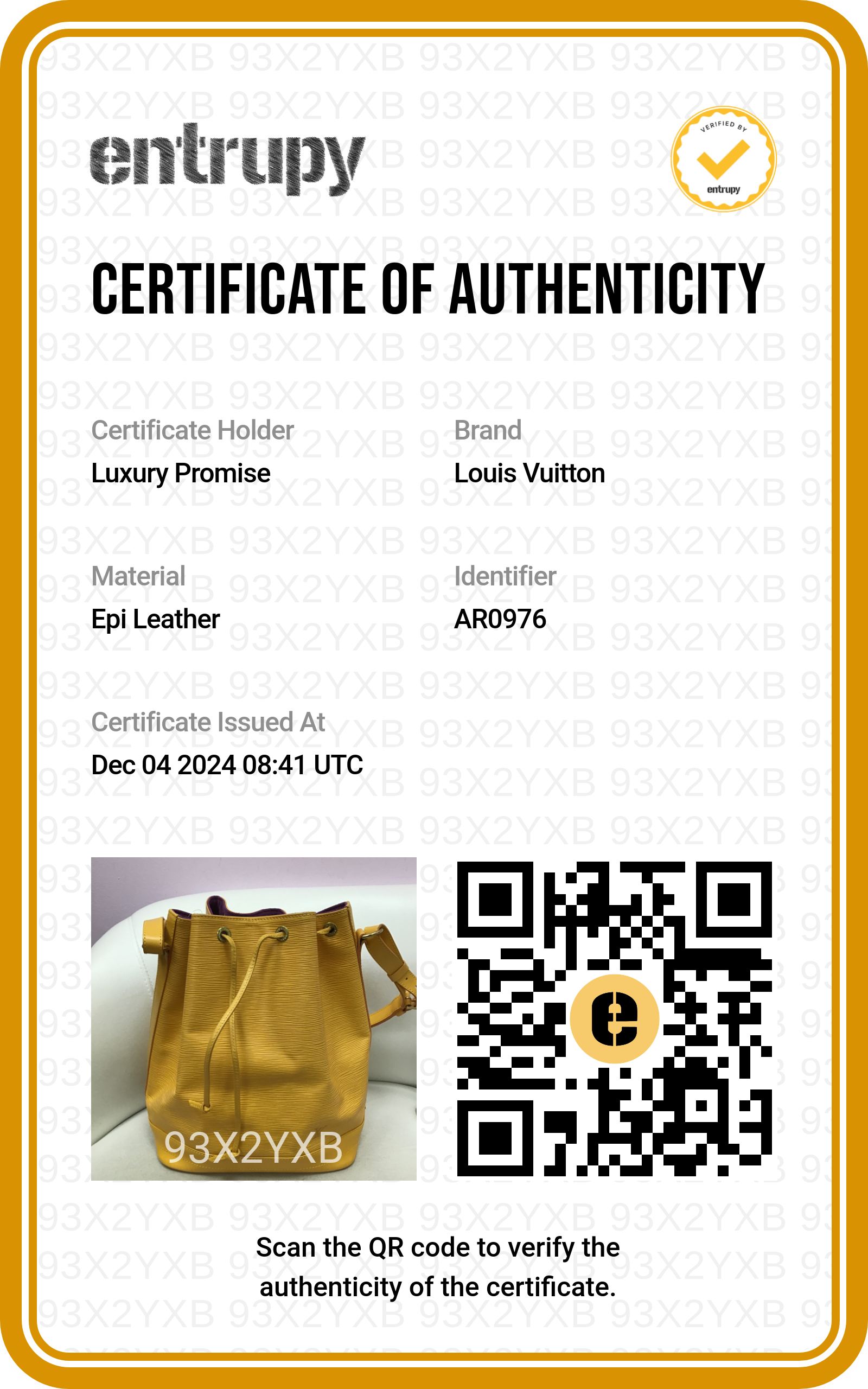 LOUIS VUITTON Epi Noe Yellow M44009 B1021ZFW7D