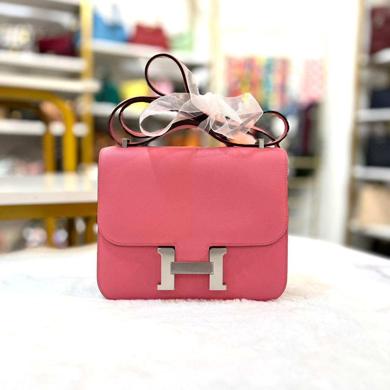 HERMES ROSE AZALEE CONSTANCE 18 IN PHW SYCHB1452