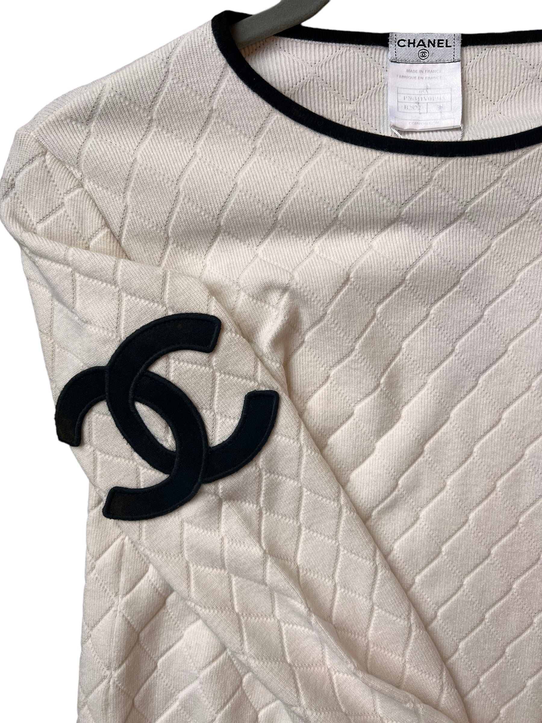 Chanel CC Cambon Sweater White Black ASL10710