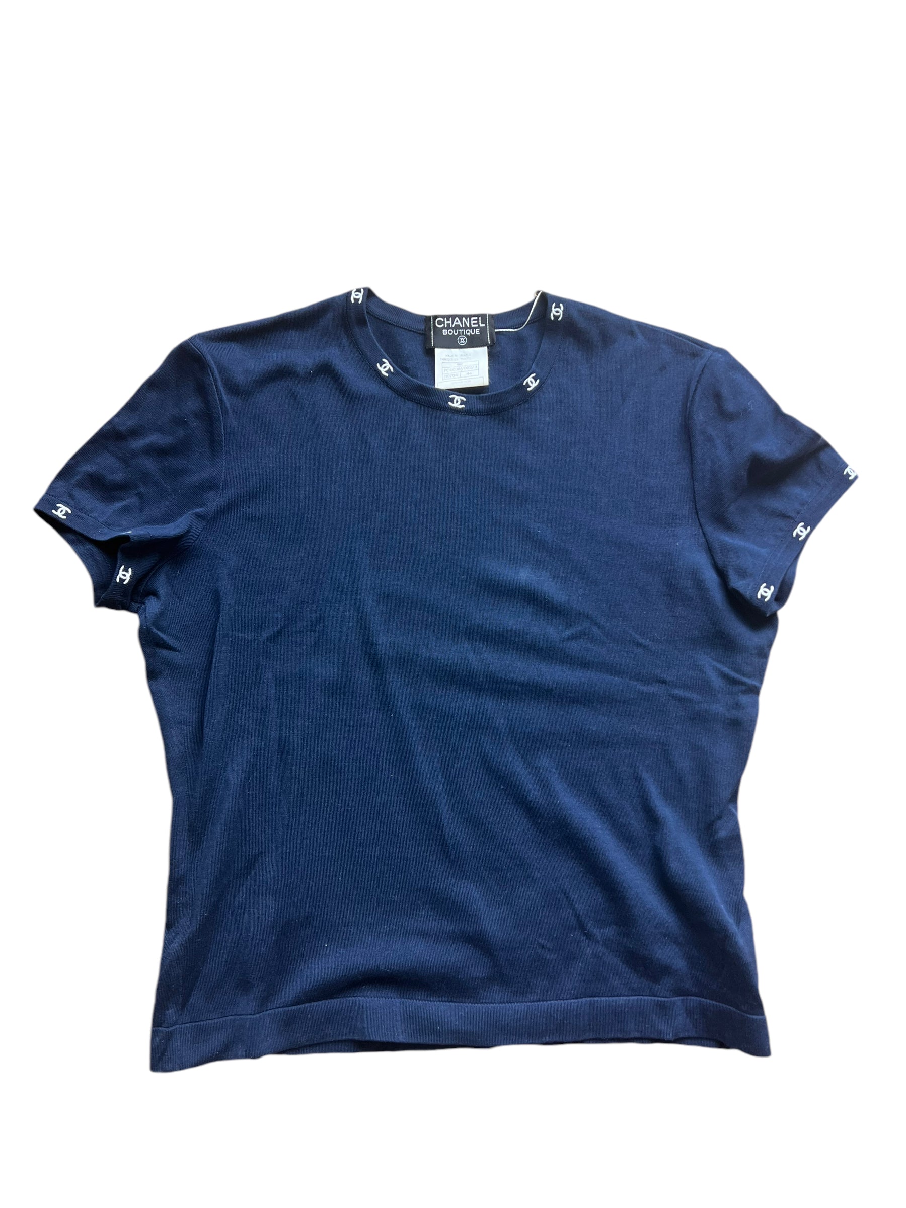 Chanel Small CC Stitch Top Navy DXBS0563