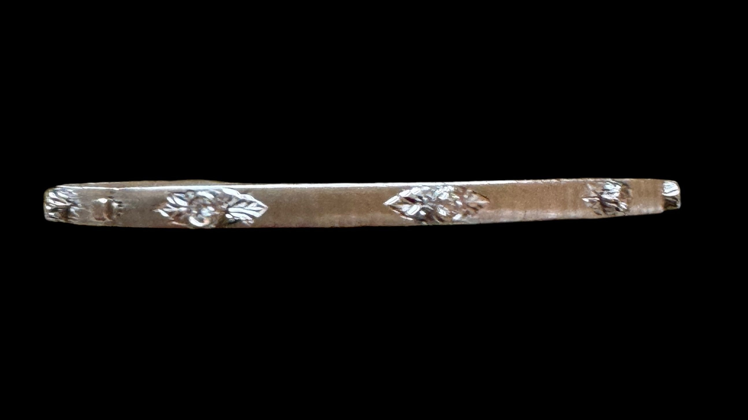 White Gold Bangle with Natural White Diamonds