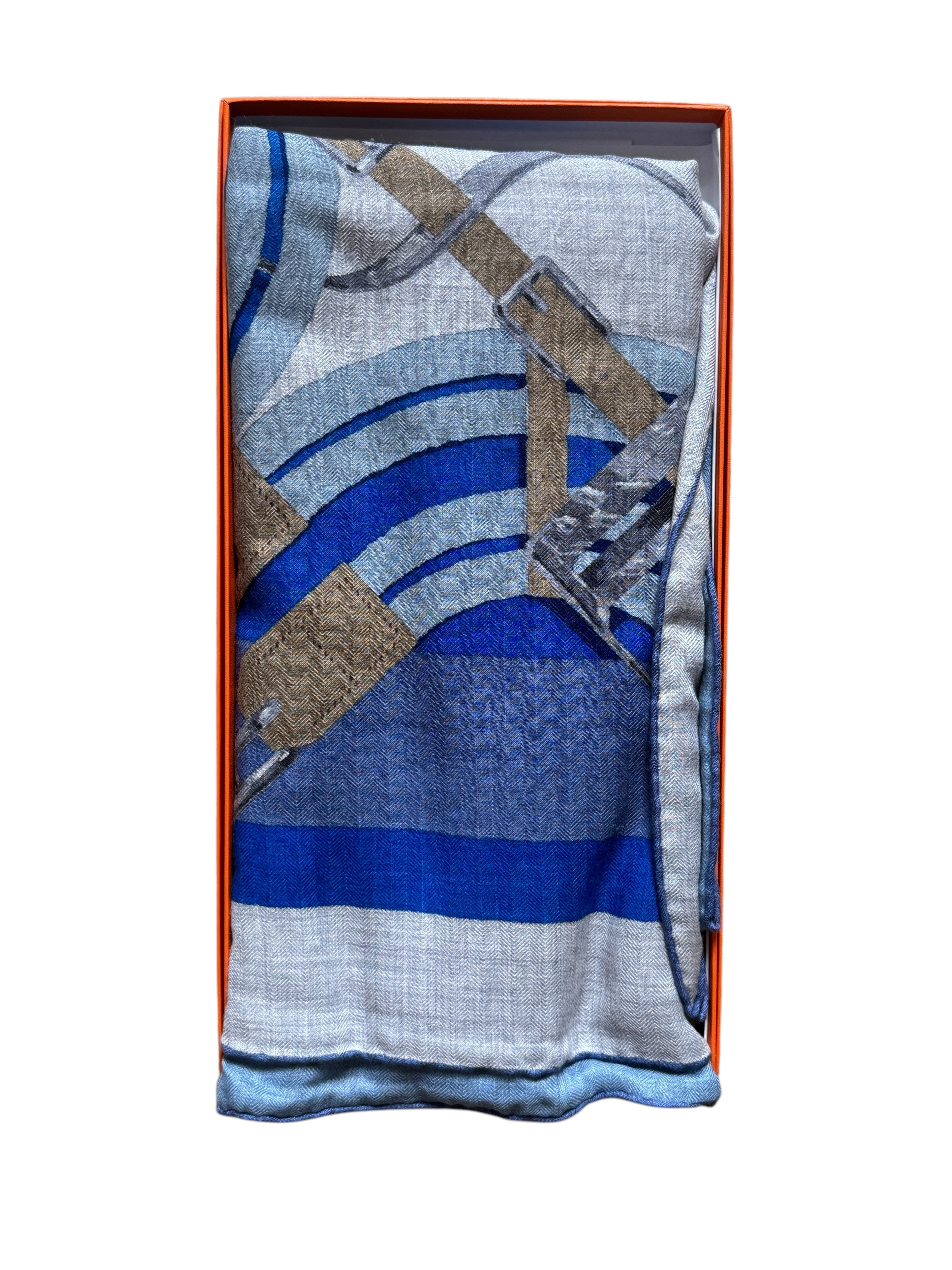 50. Hermes Buckles Cashmere Scarf 140 x 140