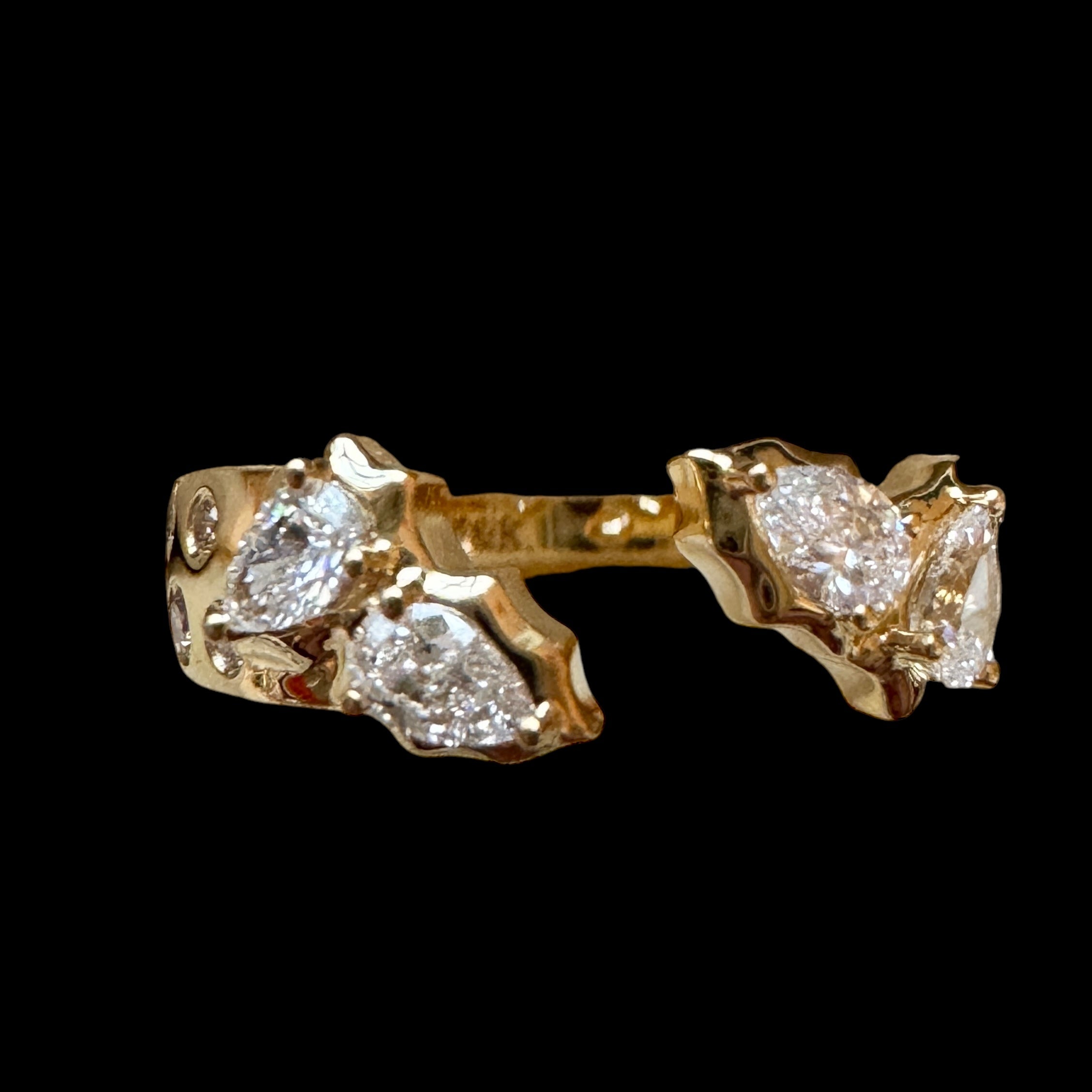 Open Diamond Ring set in 18K Yellow Gold