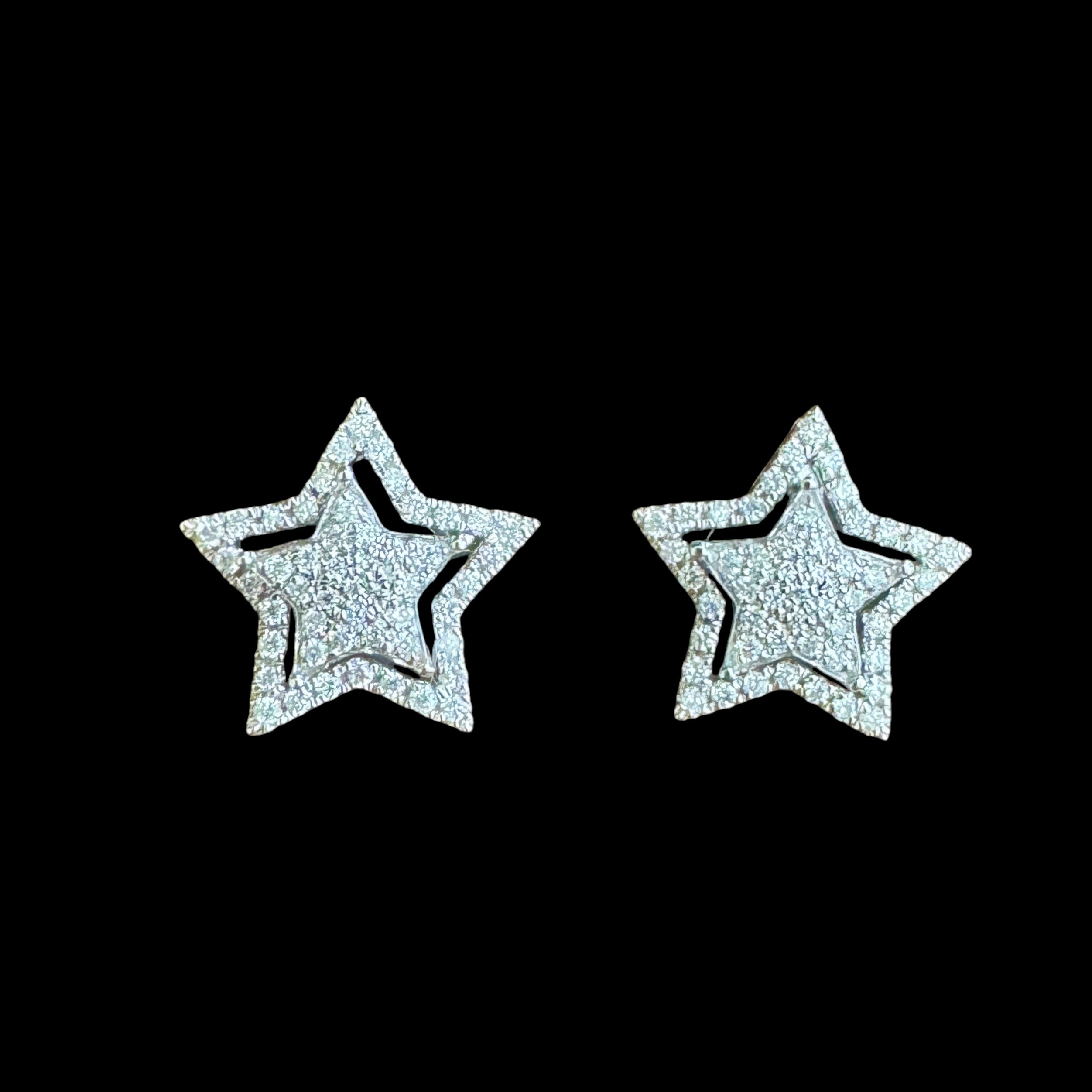 Star Shaped Diamond Stud Earrings