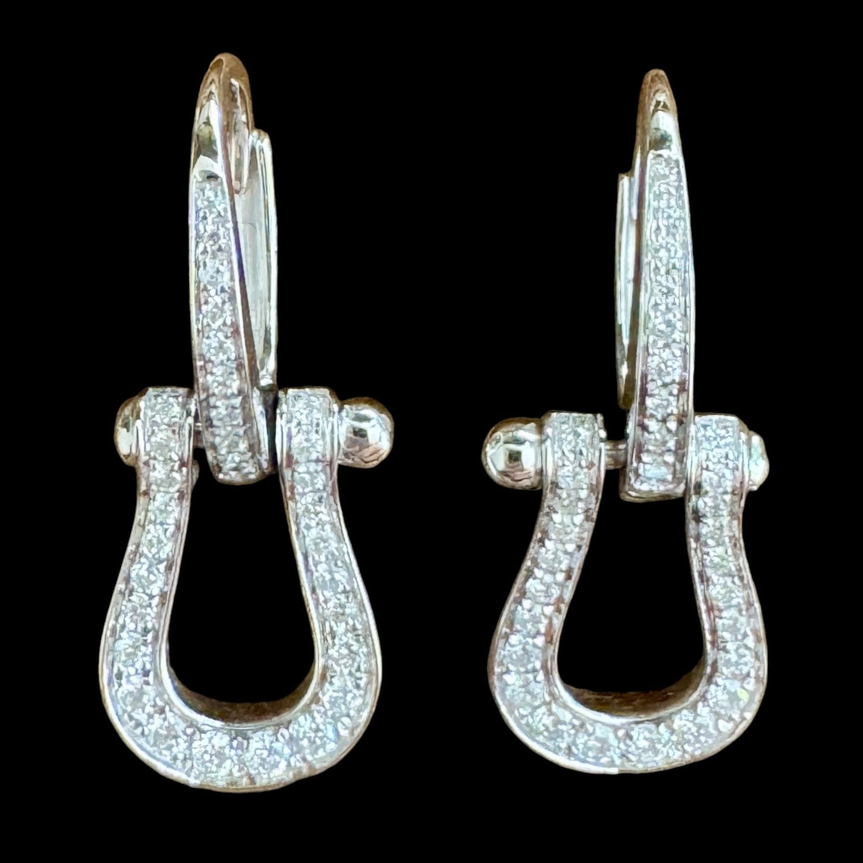 Horse Shoe Shaped Natural Diamond Stud Earrings