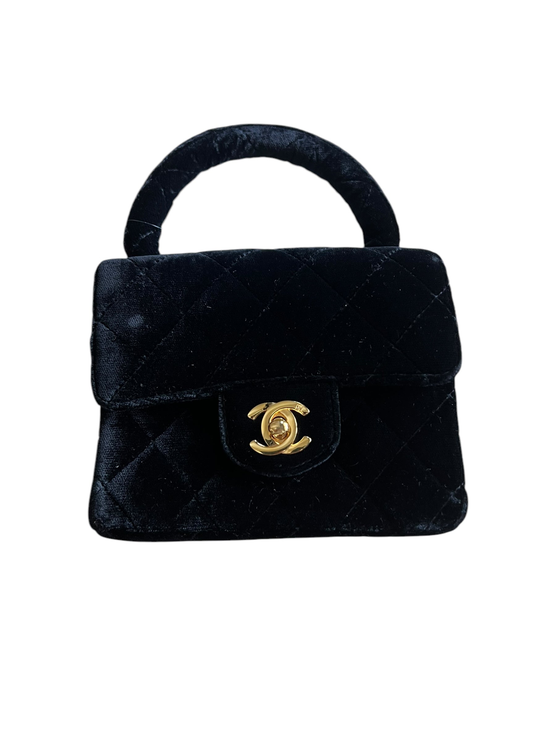 Rare Chanel Velvet Child Mini Top Handle Bag DXBK0050