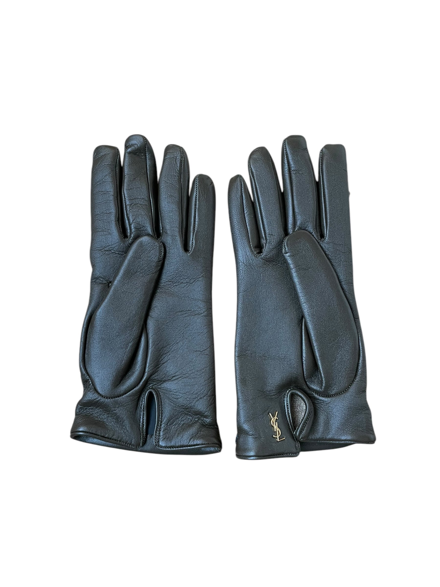 YSL NWT Leather gloves Sz 8 DXBK0126