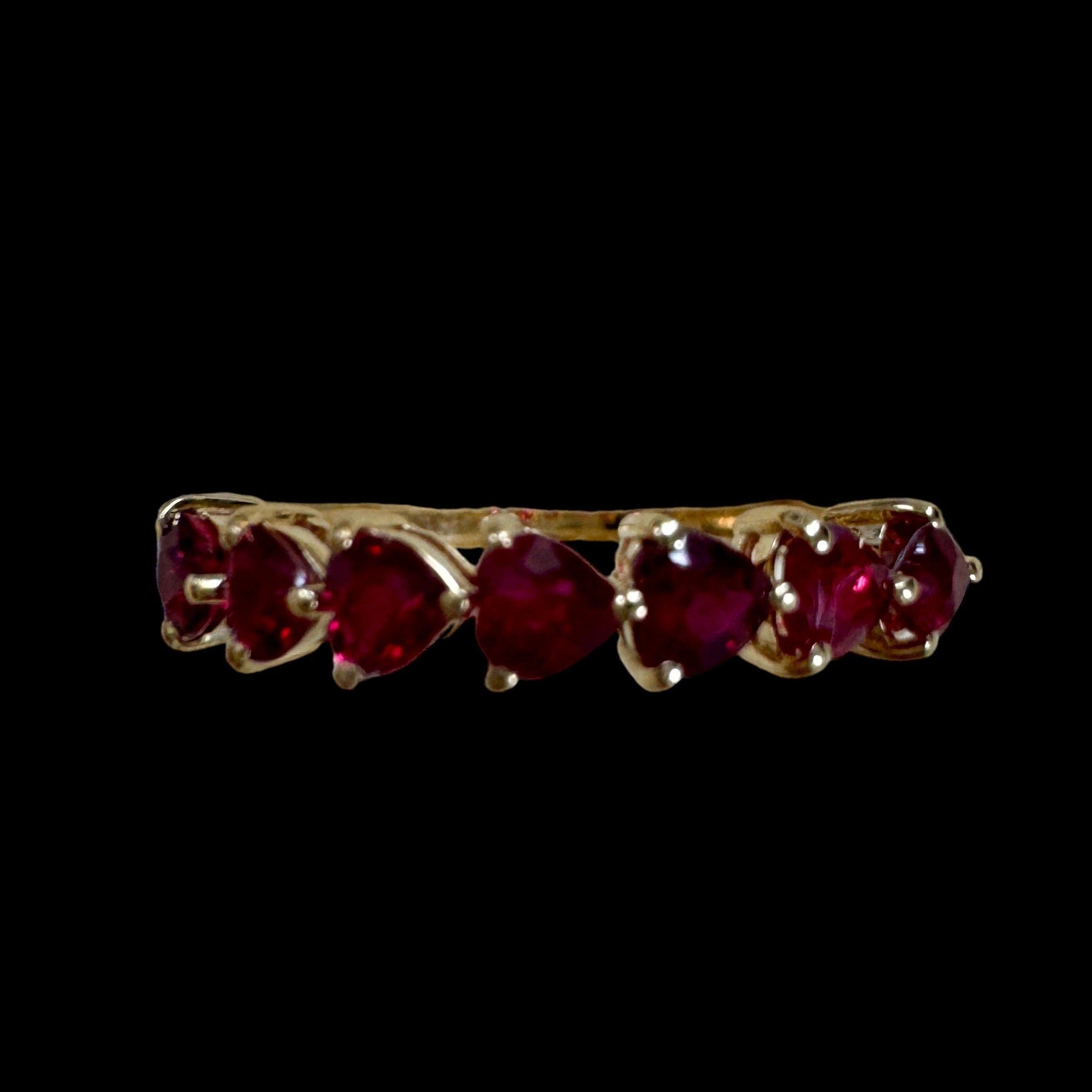 0.90ct All Ruby Eternity Ring set in 18K Yellow Gold Ring