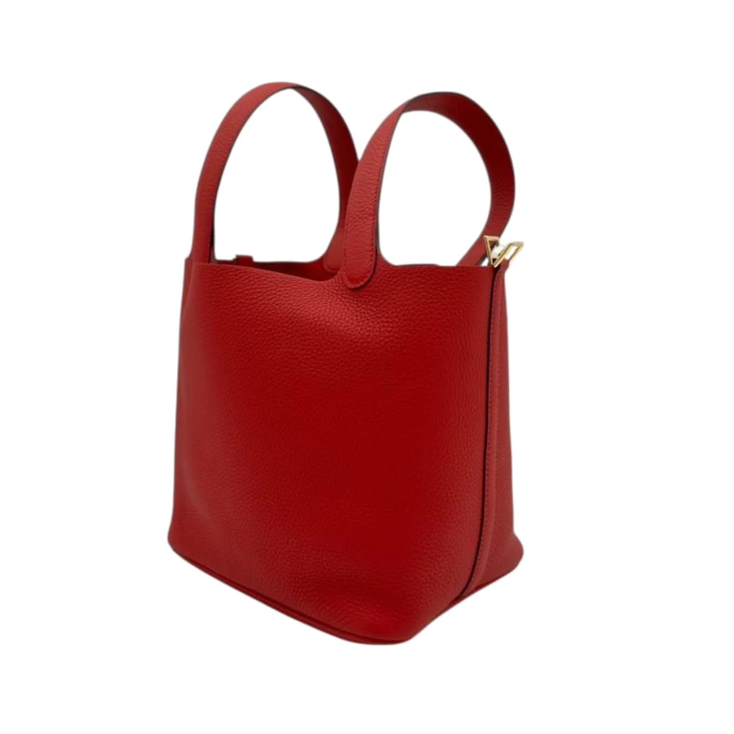 Hermès Picotin 22 Vermillon in Clemence Gold hardware SYC69FR