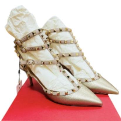 1. Valentino Bronze Caged Rockstud Shoes - 38