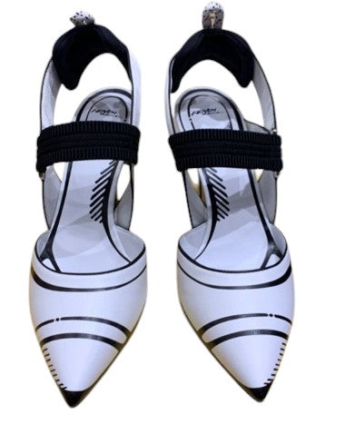 34. Fendi Colibri Leather Slingback Pumps - 37