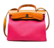 13. Hermes Herbag 31cm Pink Fabric Phw Q Stamp