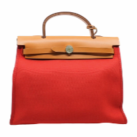 32. Hermes Herbag 31 Fabric Orange Red Phw A Stamp