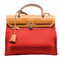 32. Hermes Herbag 31 Fabric Orange Red Phw A Stamp