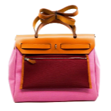 33. Hermes Herbag 31 Zip Retourne Canvas/Leather Rose Bubblegum/Rubis PHW Stamp Y