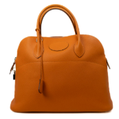 66. Hermes Bolide 35 Bag In Epsom Leather Orange PHW Square K Stamp