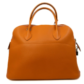 66. Hermes Bolide 35 Bag In Epsom Leather Orange PHW Square K Stamp