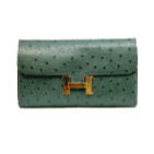 94. Hermes Constance To Go Vert Titien Ostrich Leather GHW Y Stamp