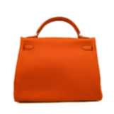 116. Hermes Kelly 32 Retourne Orange In Togo Leather GHW Stamp R Full Set