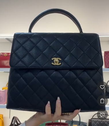 Chanel black vintage top handle