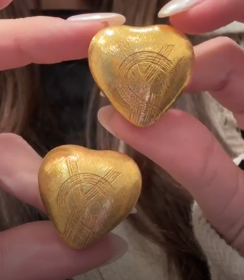 YSL engraved heart earrings AGC3356