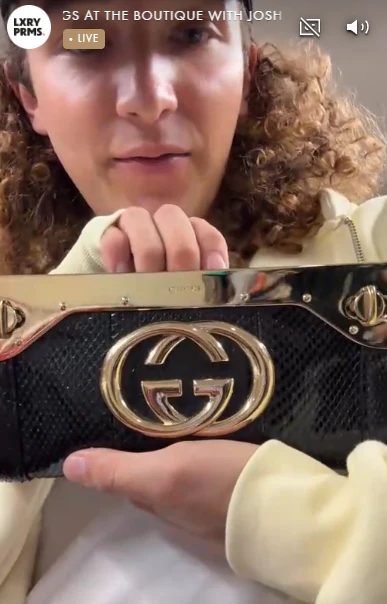 Gucci GG Snakeskin Britt Clutch Black