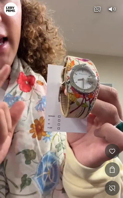 Gucci Floral Print Watch White/ Multi Coloured