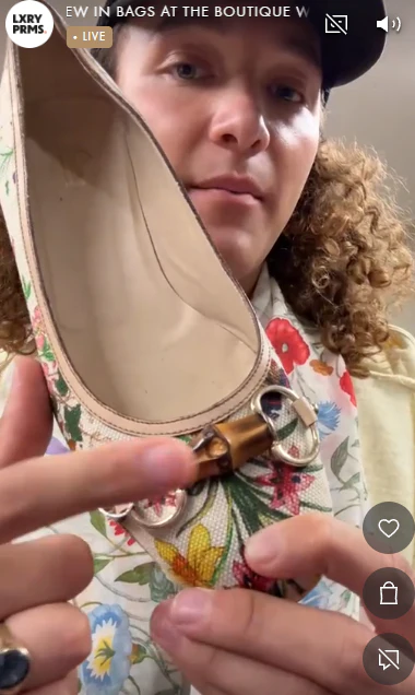 Gucci Floral Print Ballet Flats Cream/ Multi Colured 40