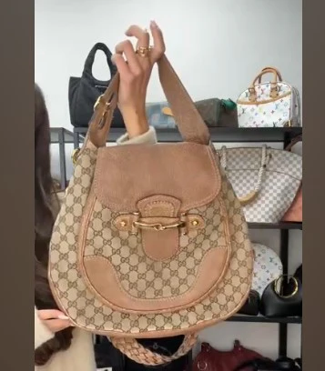 G26031652 Gucci Horsebit Shoulder GG Canvas