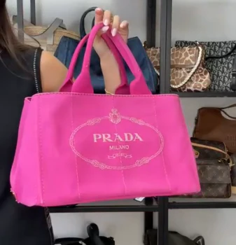 P26040893 Prada Canapa Tote Fuschia Canvas