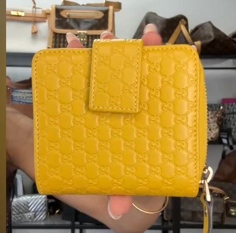 G26031551 Gucci Zippy Coin Case Yellow Microguccissima