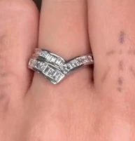 Diamond V ring in Pt900 - D1.04ct AE5530 JJC0286